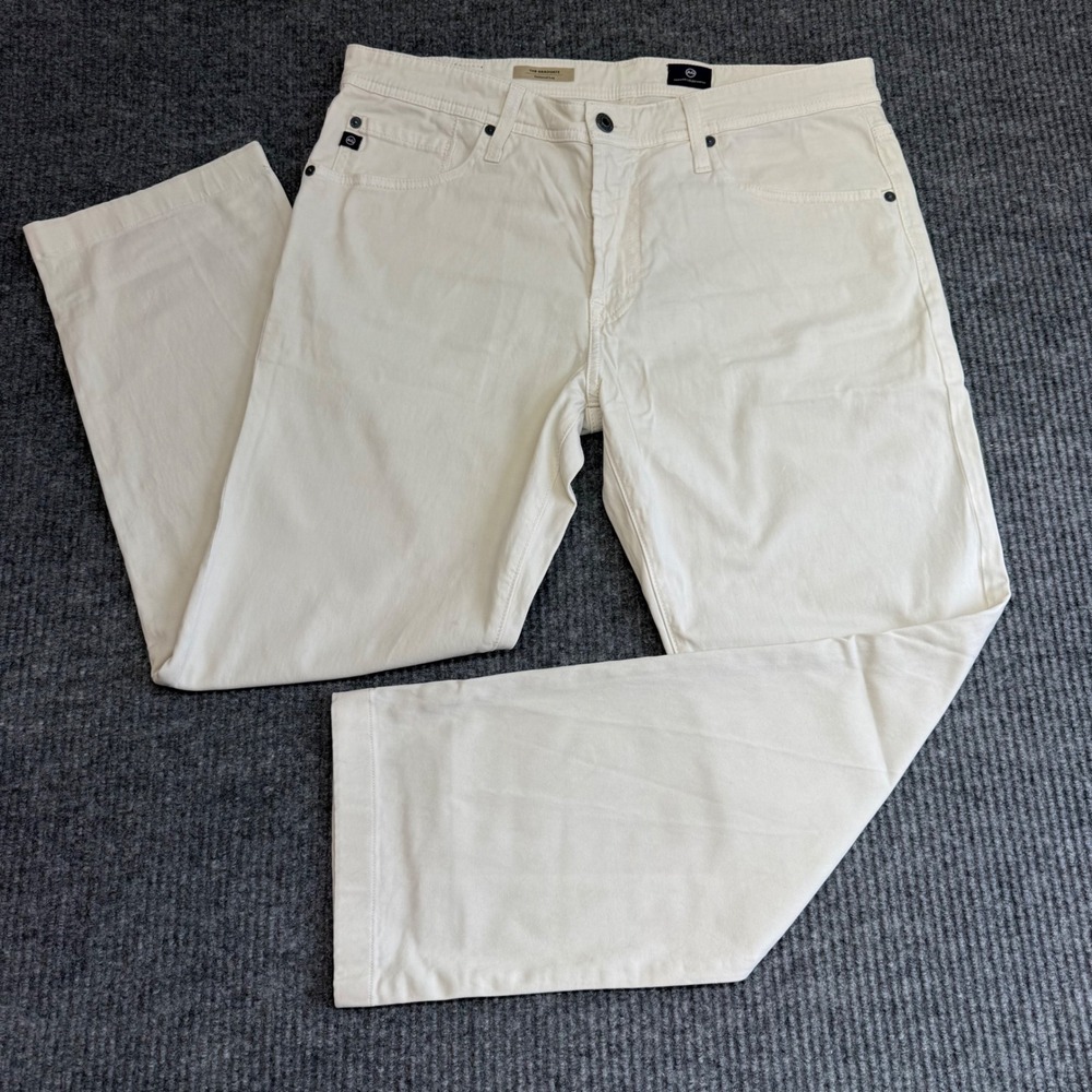 Tailored Straight‎ Leg Cream Graduate Jeans AG Adriano Goldschmied 34x28 Capsule